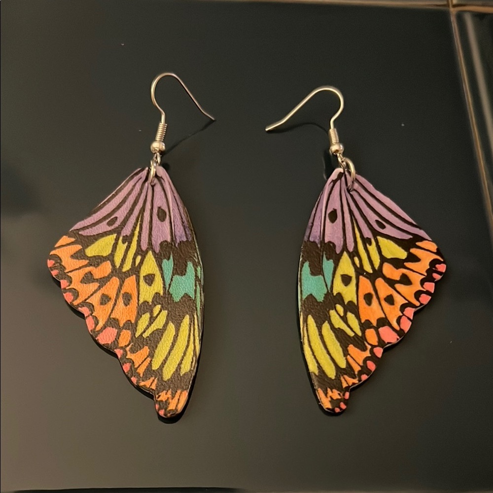 Colorful Butterfly Wing Earrings